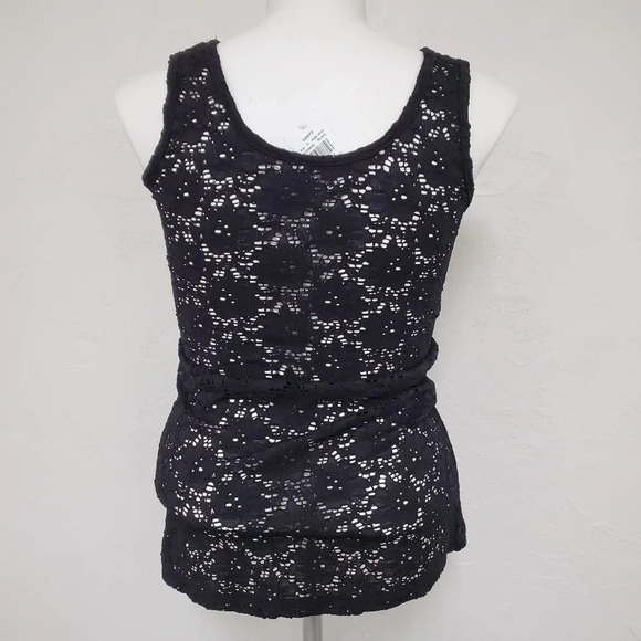 VANITY | NWT Black Stretch Lace Scoop Neck Tank XL - Picture 6 of 6